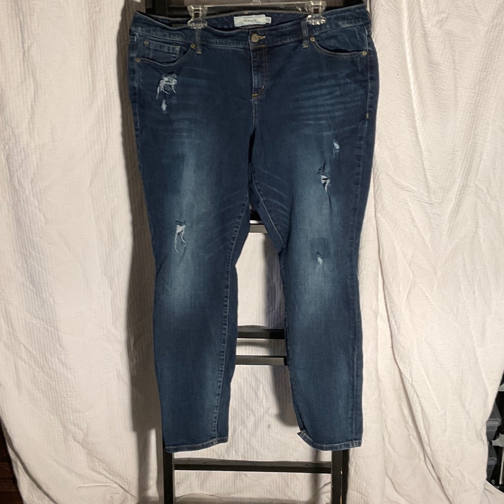 Torrid Medium Blue Distressed Skinny Jeans